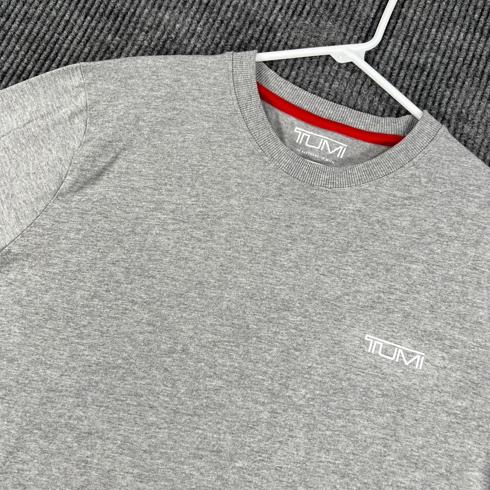 Tumi Shirt‎ Mens Small Medium Gray Solid Long Sleeve Crew Neck Casual Comfort